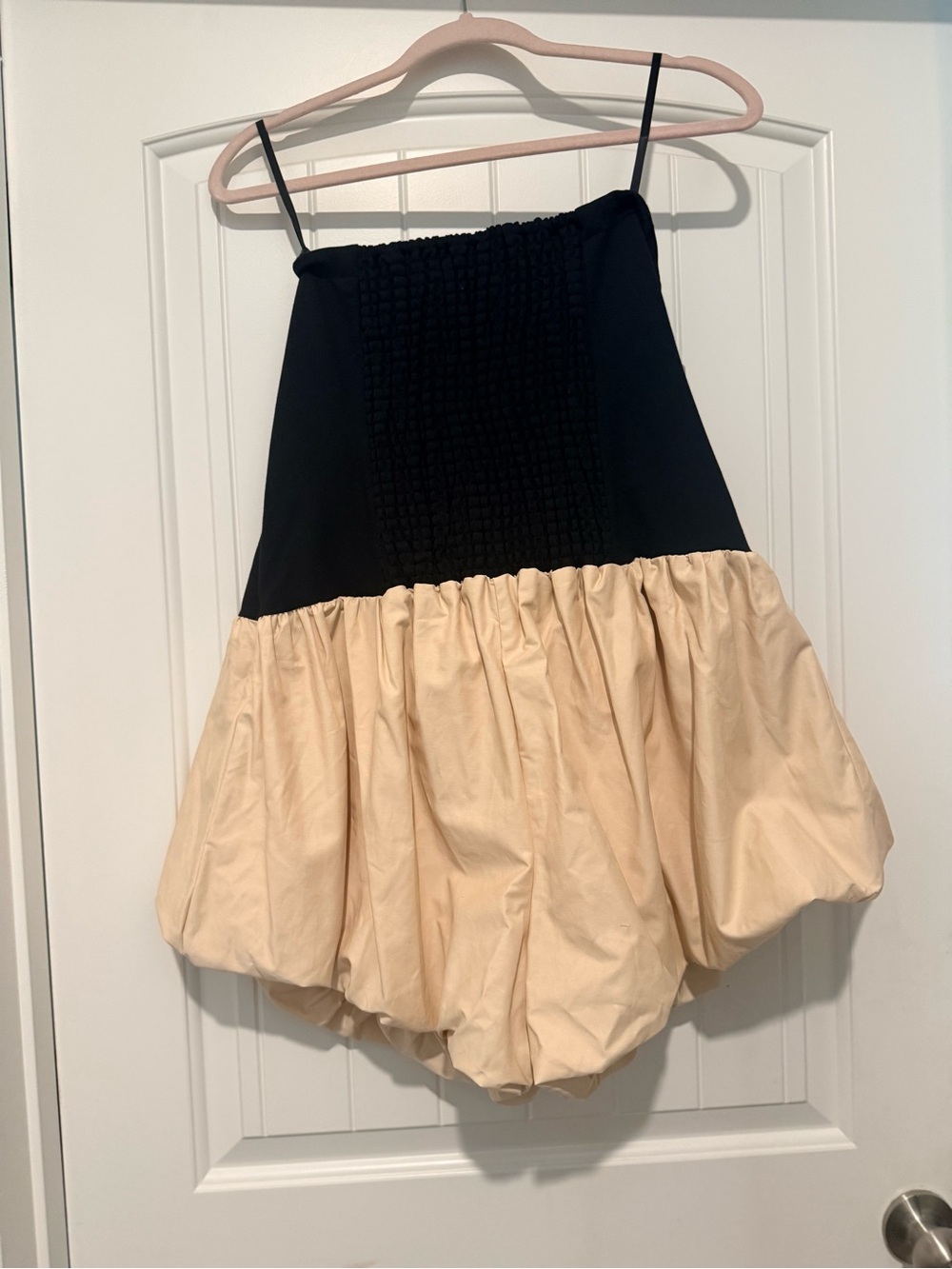 Maeve Black & Cream Bubble Hem romper